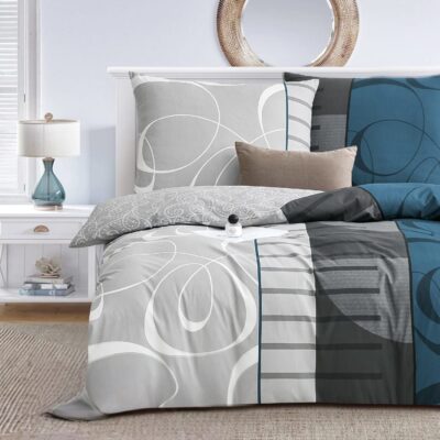 pościel bawełniana rozmiar 160x200 wzór 8029